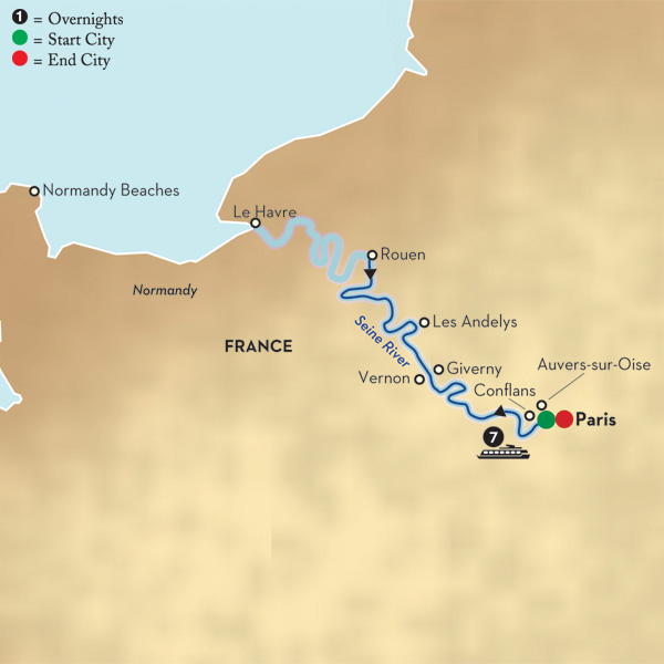 Paris to Normandy Map
